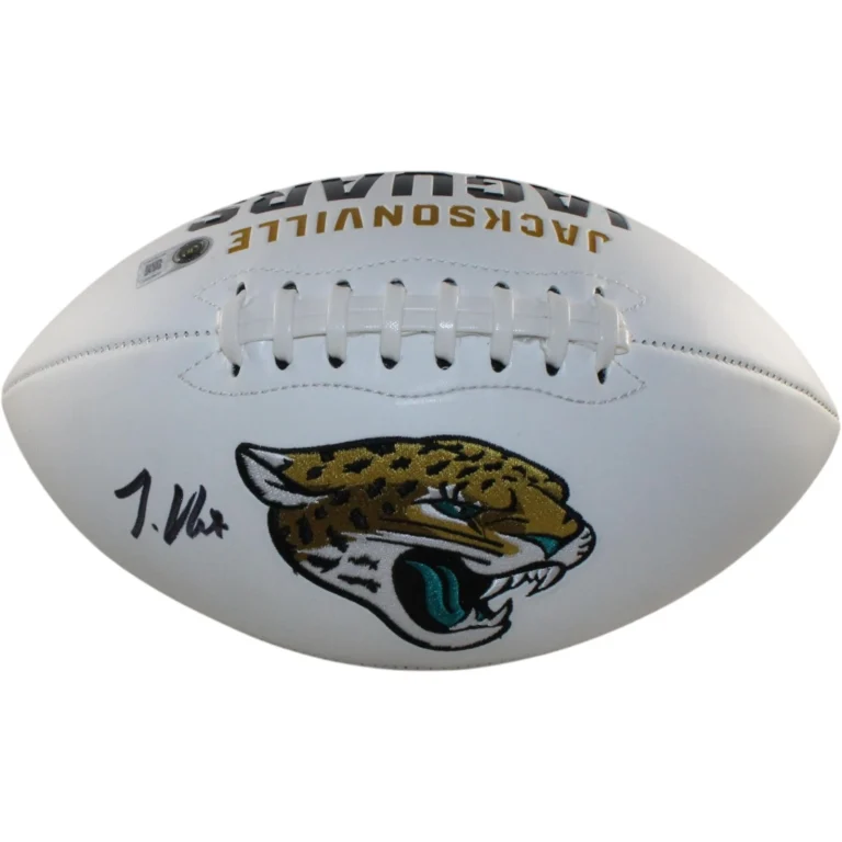 Travis Hunter Signed Jacksonville Jaguars Logo Football Beckett Witness 57951