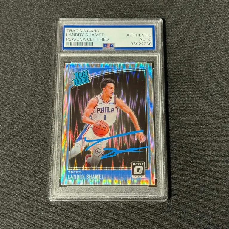 2018-19 Panini Donruss Optic Holo Silver#158 Landry Shamet Signed Card PSA Knick