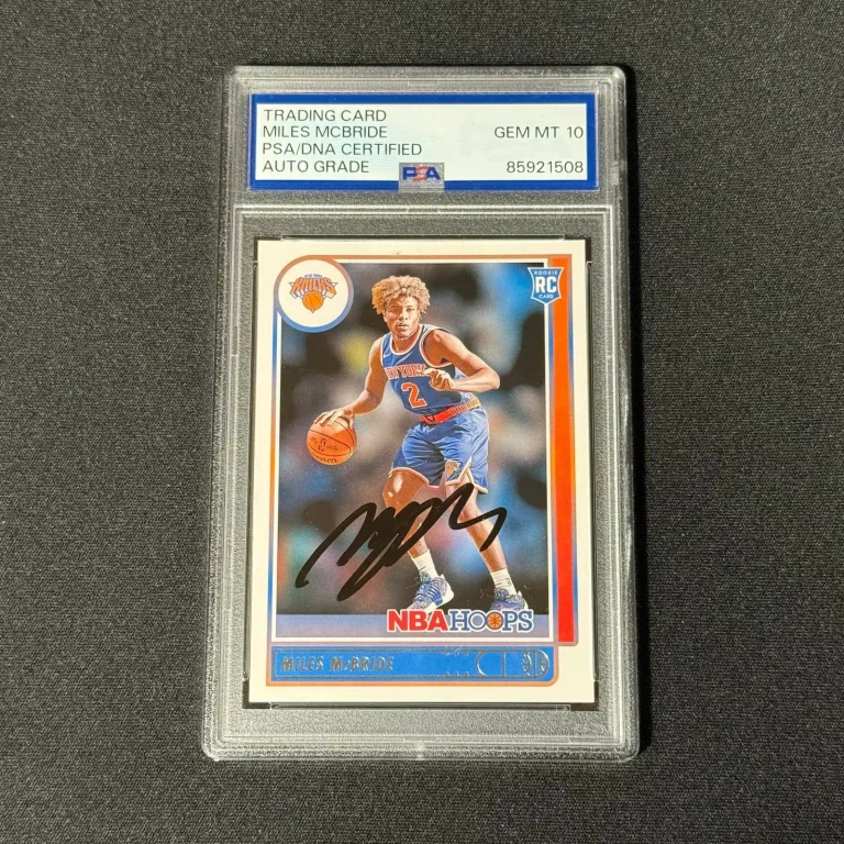2021-22 Panini NBA Hopps #232 Rookie Miles McBride Signed Card PSA Auto 10 Knick