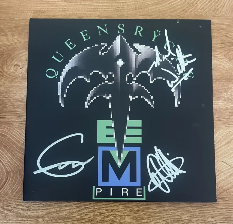 * QUEENSRYCHE * signed vinyl album * EMPIRE * GEOFF TATE, EDDIE & MICHAEL * COA