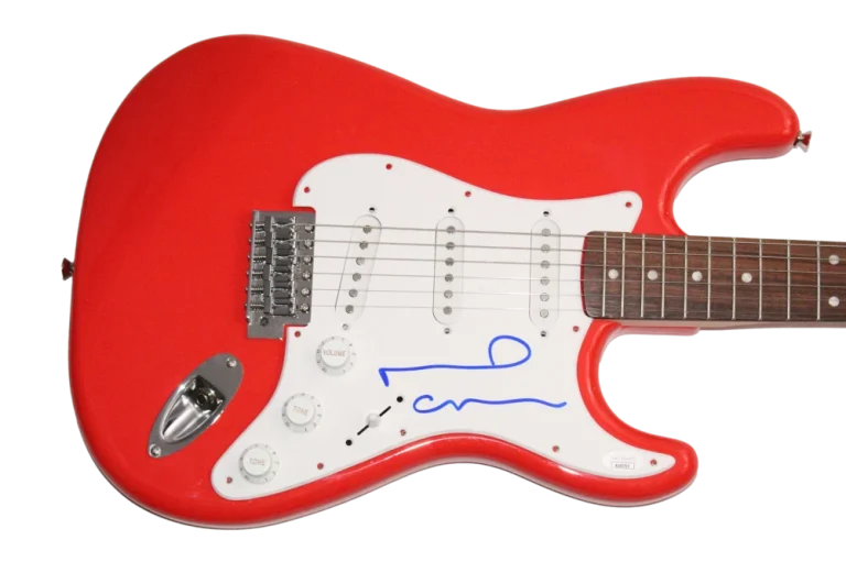 Noel Gallagher Oasis Signed Autograph Red Fender Electric Guitar Rare w/ JSA COA
