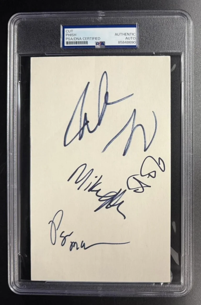Phish Full Band Signed Autograph PSA/DNA Note Card - Jon Fishman Trey Mike Page