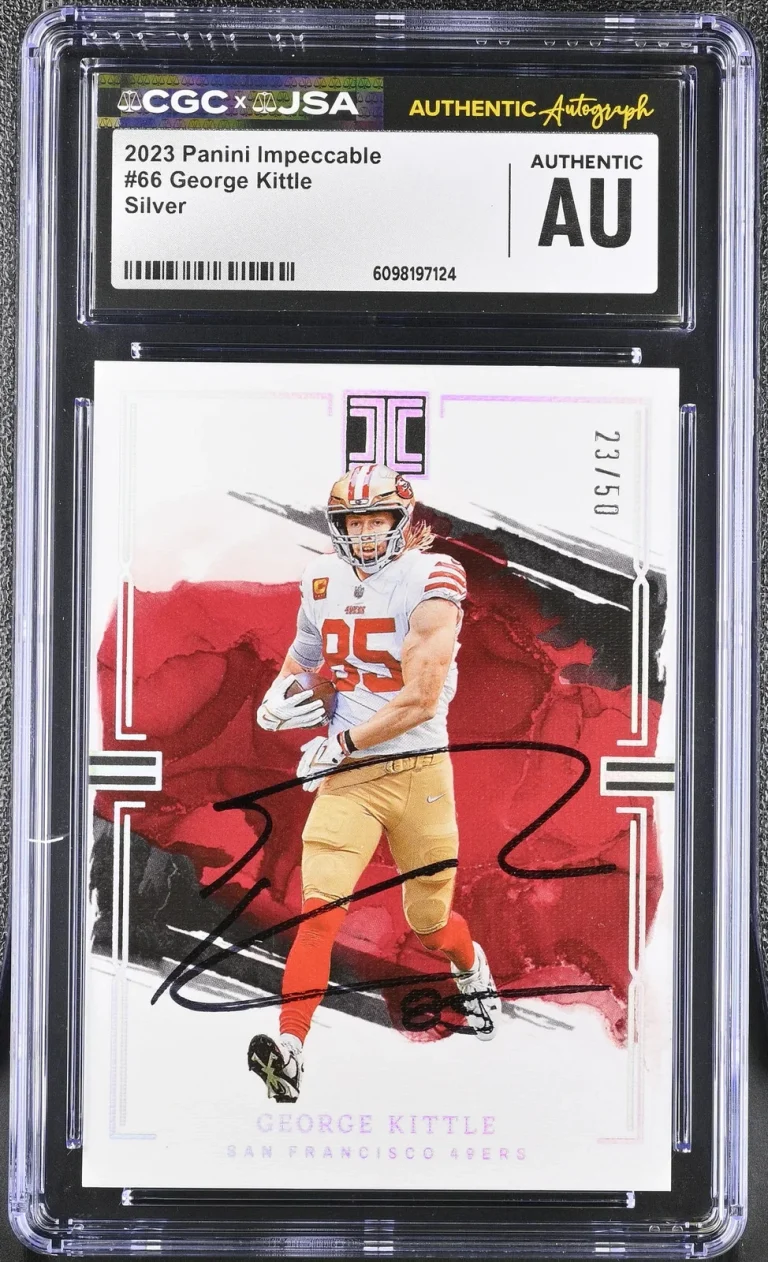 2023 Panini Imp. Silver#66 23/50 George Kittle Signed Card CGC Auth JSA Auto