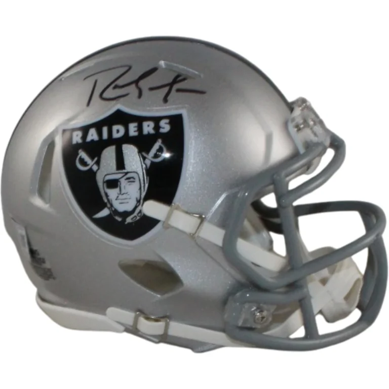 Randy Moss Autographed/Signed Oakland Raiders Mini Helmet Beckett Witness 57966