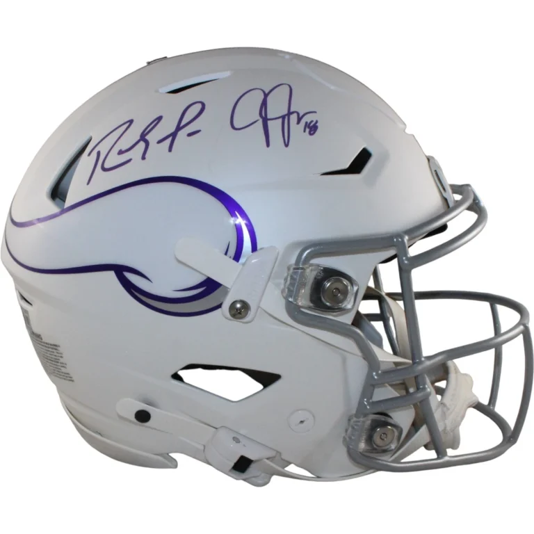 Randy Moss Justin Jefferson Signed Minnesota Vikings SpeedFlex Helmet BAS 57984