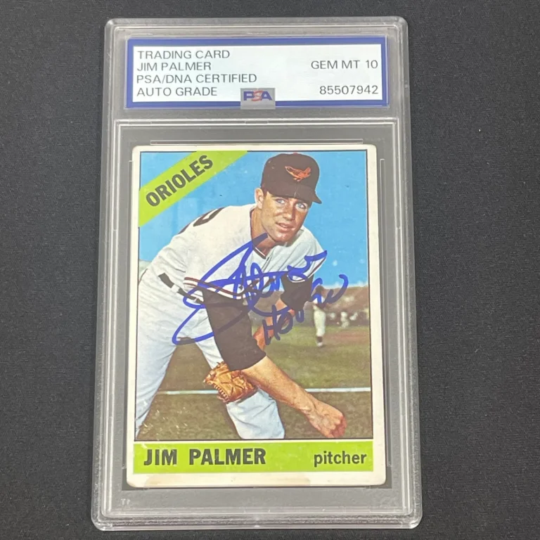 1966 Topps #126 Jim Palmer Signed Card Auto 10 PSA Slabbed Orioles