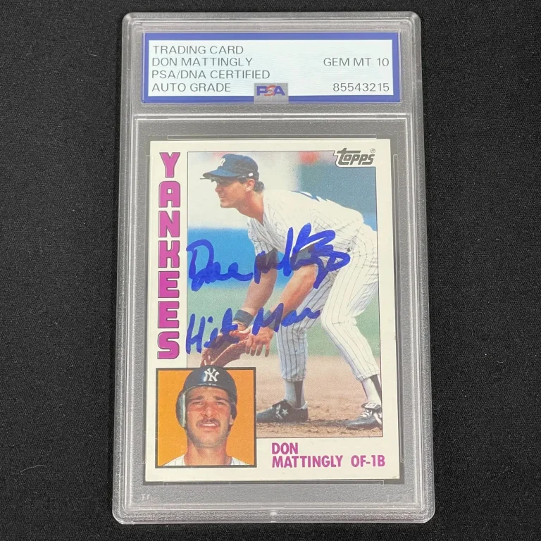1984 Topps #8 Don Mattingly Signed Card Auto PSA Slabbed Yankees