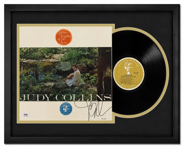 Judy Collins Signed Golden Apples of the Sun Custom Framed Vinyl Album PSA