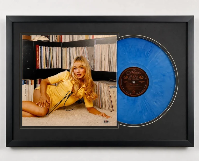 Sabrina Carpenter Signed Short n' Sweet Custom Framed Vinyl Album PSA Auth