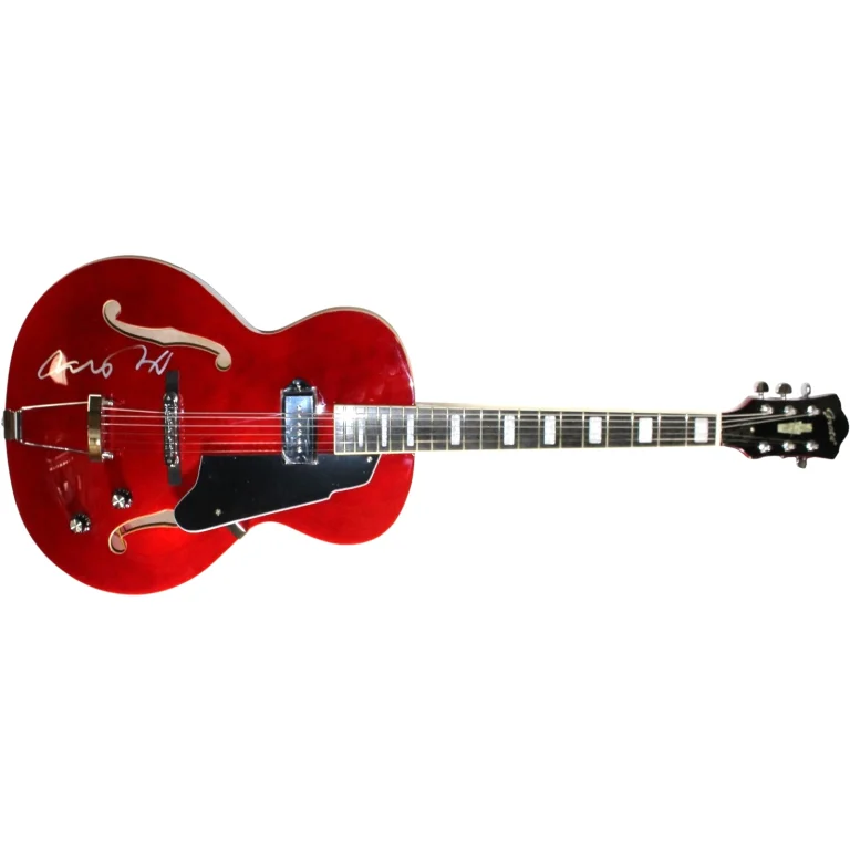 Michael J. Fox Autographed Back to The Future Grote Guitar Beckett Witness 57888