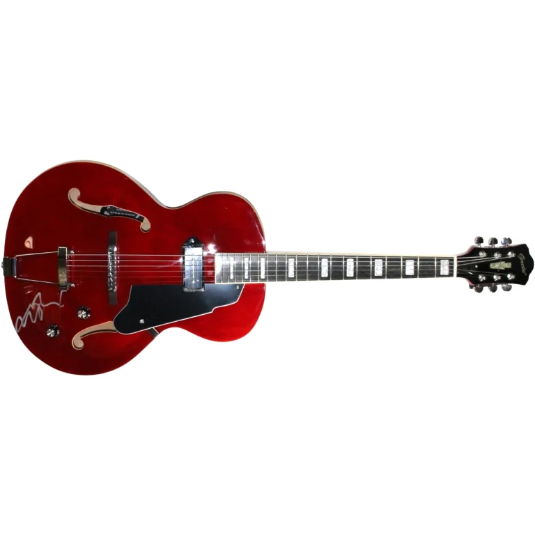 Michael J. Fox Autographed Back to The Future Grote Guitar Beckett Witness 57889
