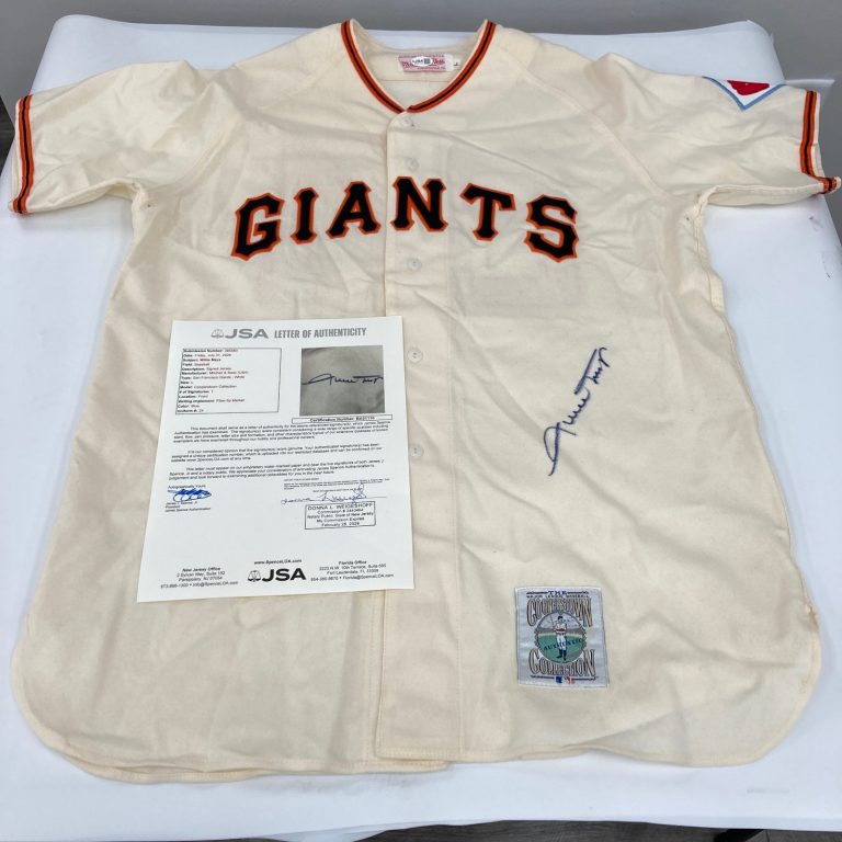 Willie Mays Signed New York Giants Authentic Mitchell & Ness Jersey JSA COA