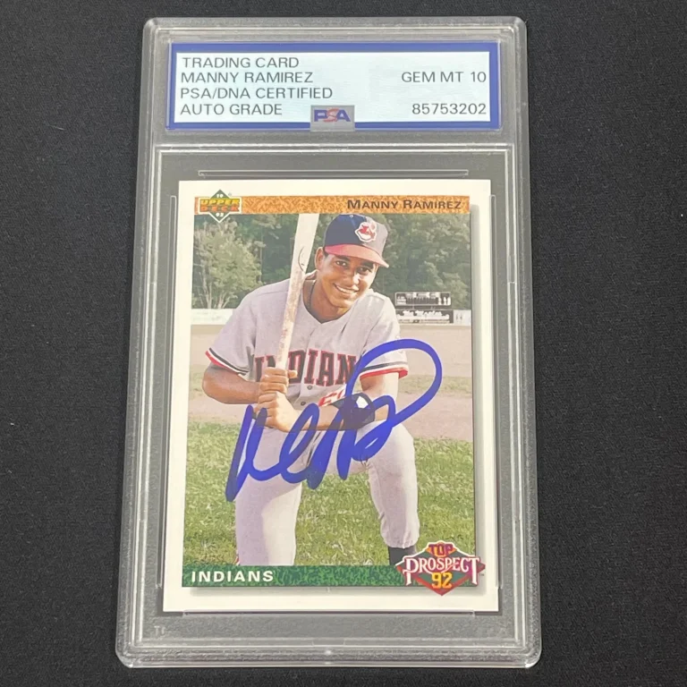 1992 Upper Deck Top Prospect 1992#63 Manny Ramirez Signed Rookie Card Auto PSA