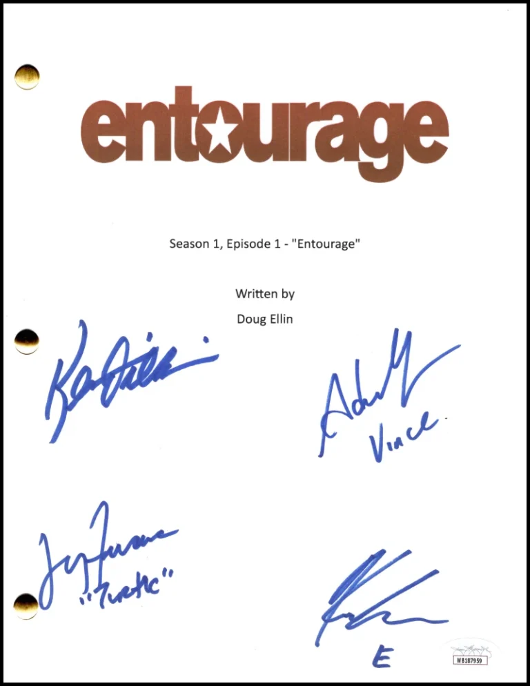 Entourage Cast Signed Autograph Script - Adrian Grenier Kevin Dillon +2 JSA COA