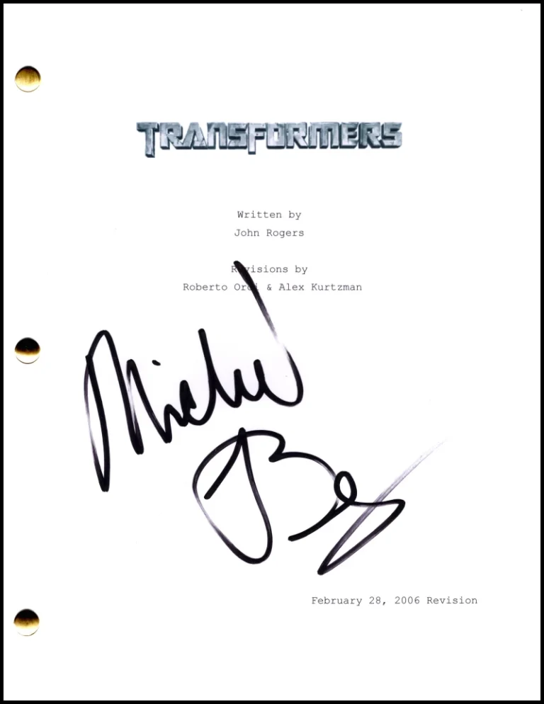 Director Michael Bay Signed Autograph Transformers Full Script Screenplay