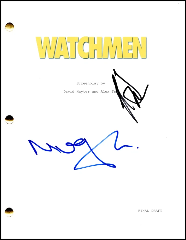 Matthew Goode & Jeffrey Dean Morgan Signed Autograph Watchmen Full Script