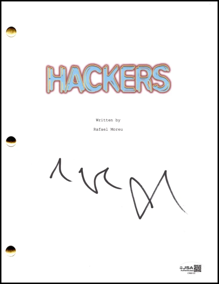 Angelina Jolie Signed Autograph Hackers Full Movie Script - Acid Burn w/ JSA COA