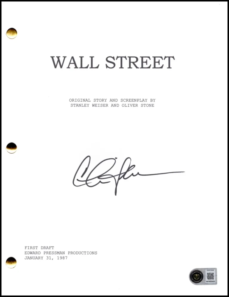 Charlie Sheen Signed Autograph Wall Street Full Script Screenplay w/ Beckett COA
