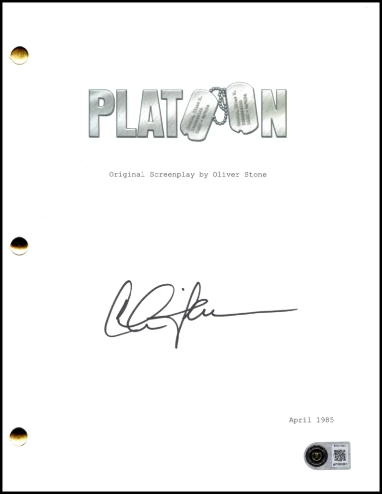 Charlie Sheen Signed Autograph Platoon Full Script Screenplay w/ Beckett COA