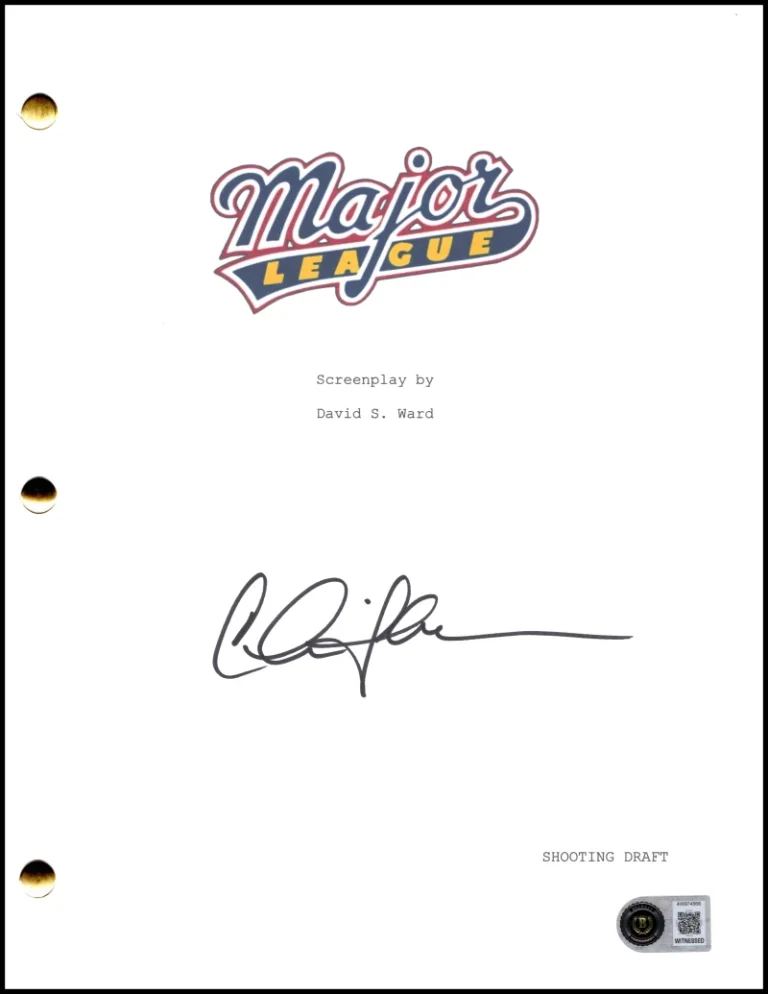 Charlie Sheen Signed Autograph Major League Full Script - Ricky Vaughn BAS COA