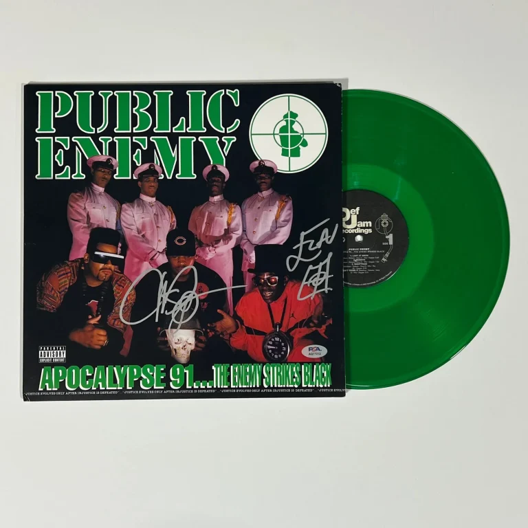 Chuck D & Flavor Flav signed Apocalypse 91 vinyl album PSA Autographed
