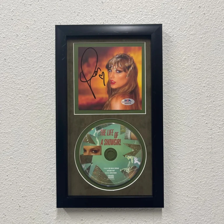 Taylor Swift Signed The Life of a Showgirl Framed Display CD Album PSA Auto