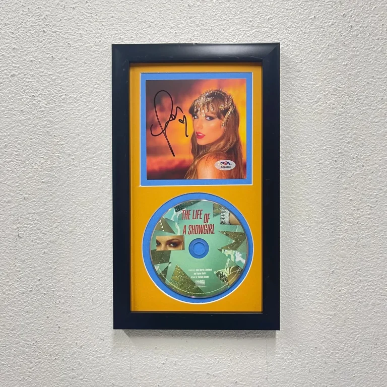 Taylor Swift Signed The Life of a Showgirl Framed Display CD Album PSA Auto