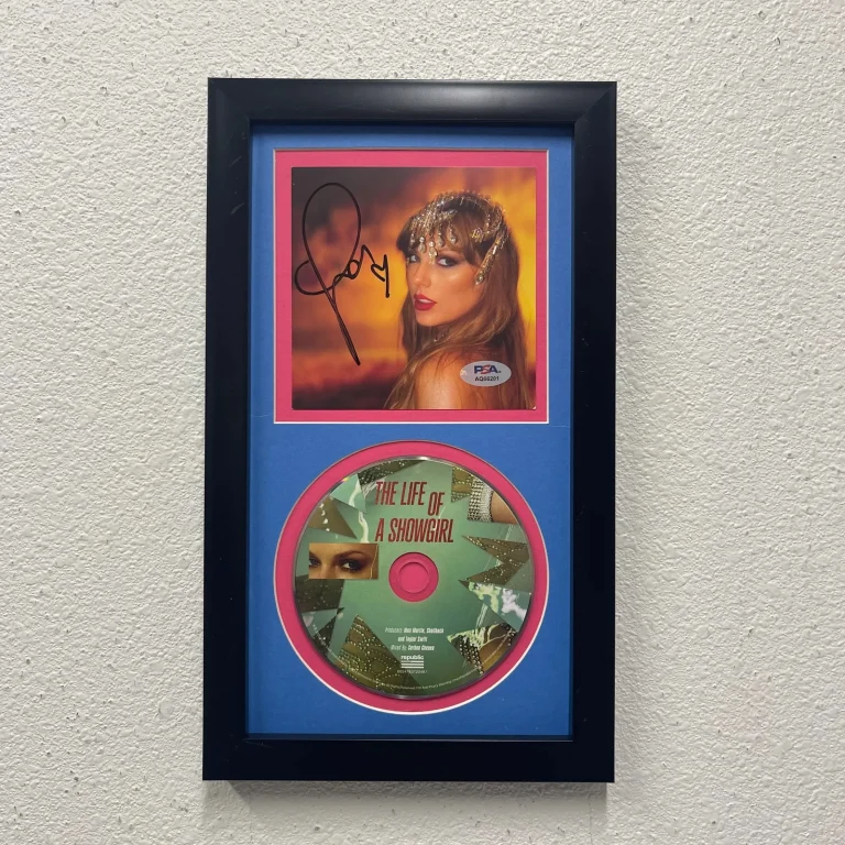 Taylor Swift Signed The Life of a Showgirl Framed Display CD Album PSA Auto