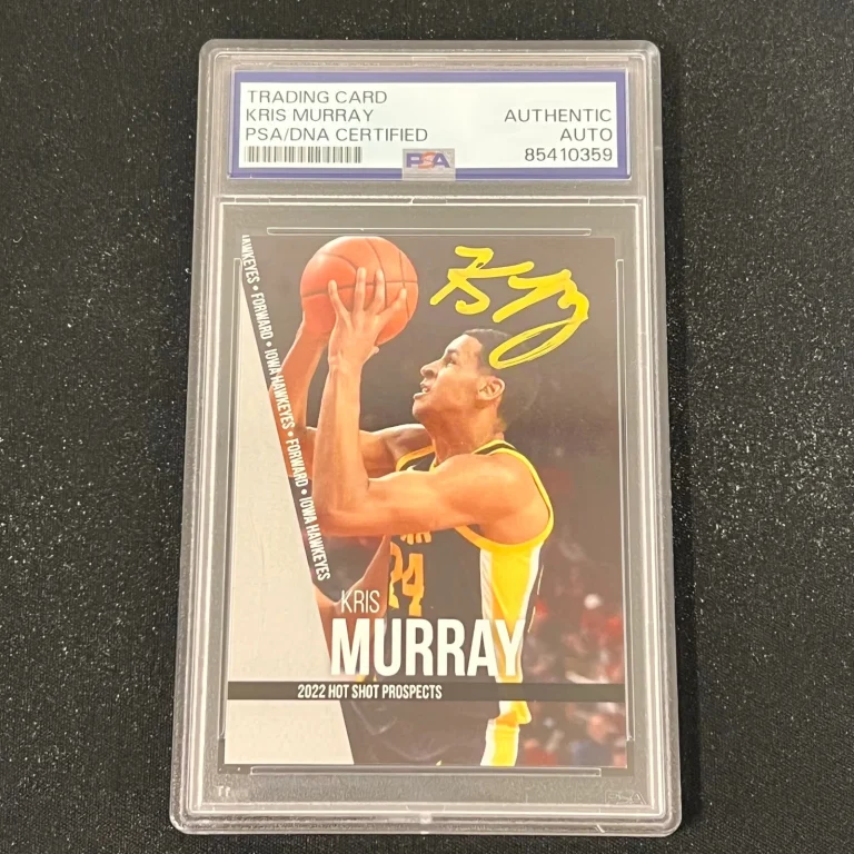 2022 Hot Shot Prospects Kris Murray Signed Card Auto PSA Slabbed Hawkeyes