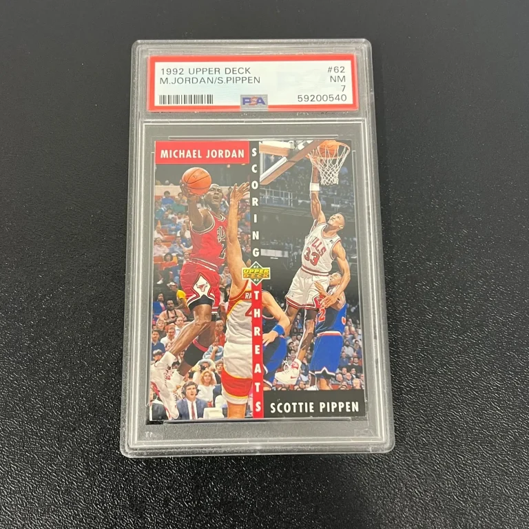 1992 Upper Deck #62 Michael Jordan and Scottie Pippen PSA 7 Slabbed Bulls