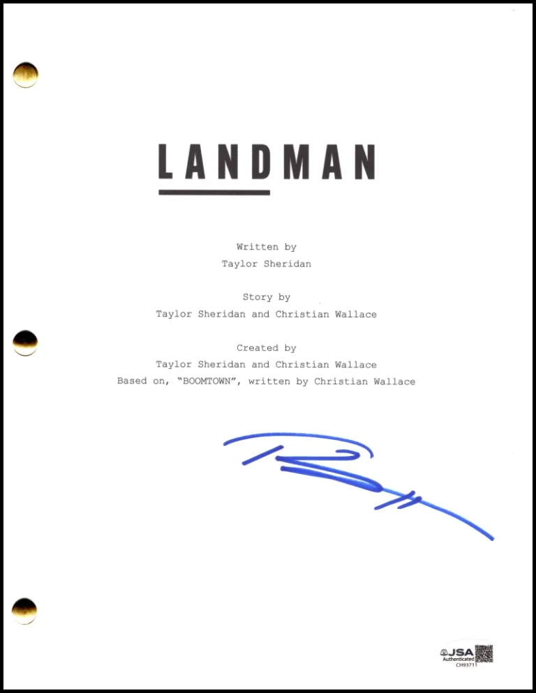 Taylor Sheridan Signed Autograph Landman Full Pilot Script Screenplay JSA COA