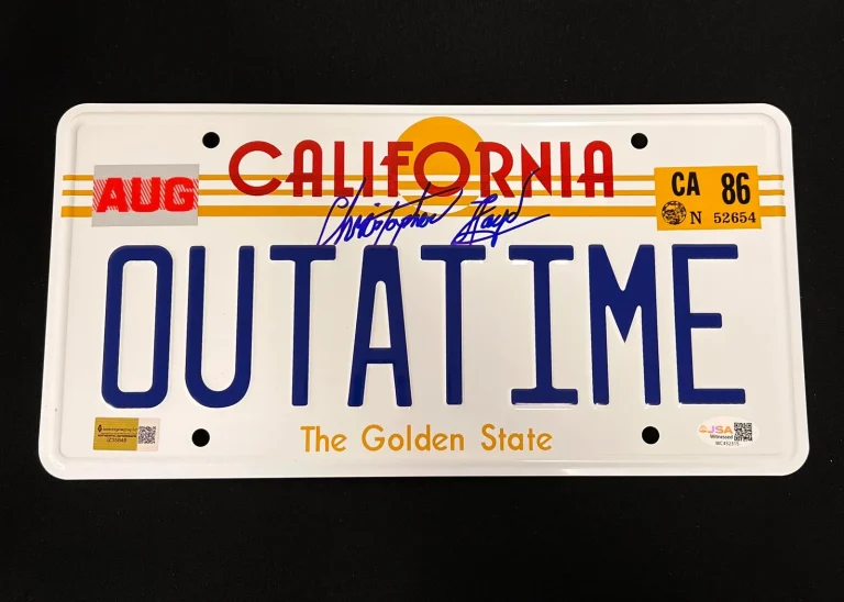 Christopher Lloyd Signed Vanity License Plate JSA Auto Back to the Future