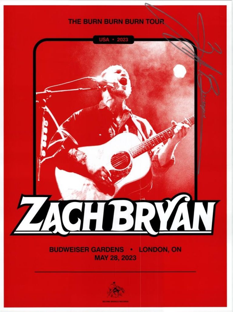 Zach Bryan Signed Autograph 18x24 Original Concert Tour New York Poster BAS B