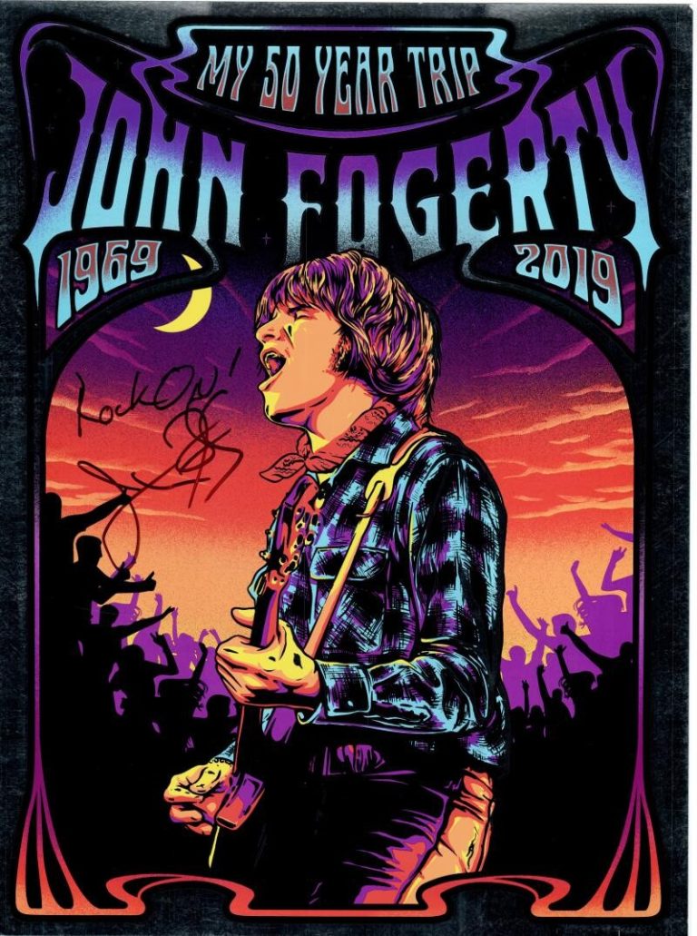 John Fogerty Signed Autograph 18x24 50 Year Trip Holographic Poster Beckett COA