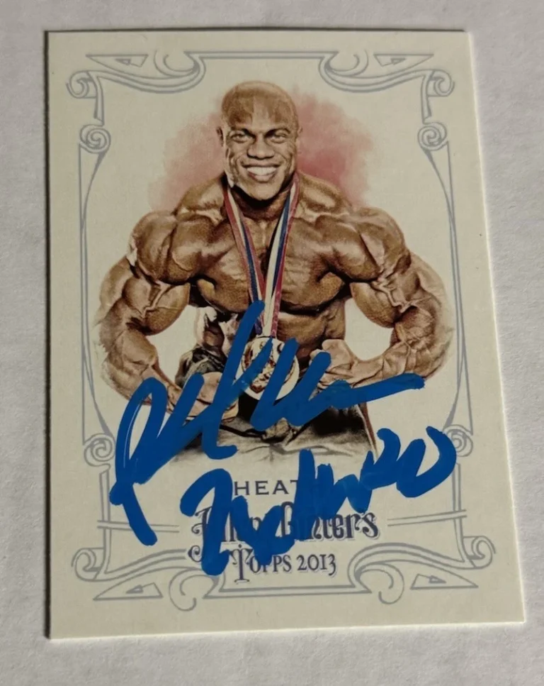 Phil Heath Signed 2013 Allen & Ginter  Card W/ 7x Mr.O Inscription Autograph