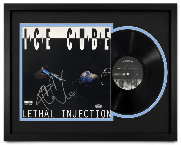 Ice Cube Signed Lethal InjectionCustom Framed Vinyl Album PSA Auth
