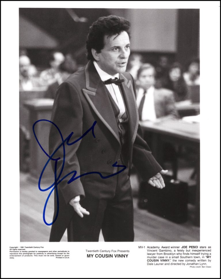 Joe Pesci Signed Autograph 8x10 Original My Cousin Vinny Press Still Photo JSA