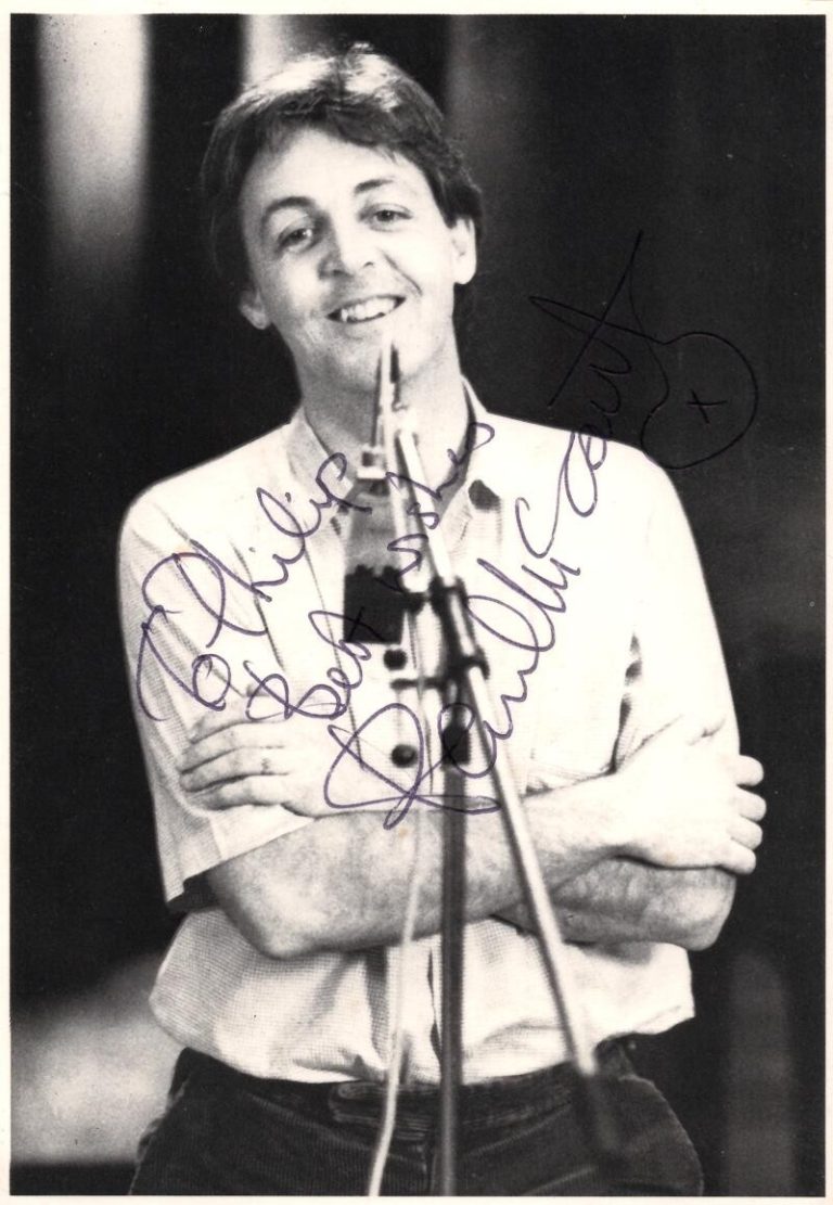 Paul McCartney Beatles Signed Autograph 4x6 Photo Postcard - To Philip JSA COA