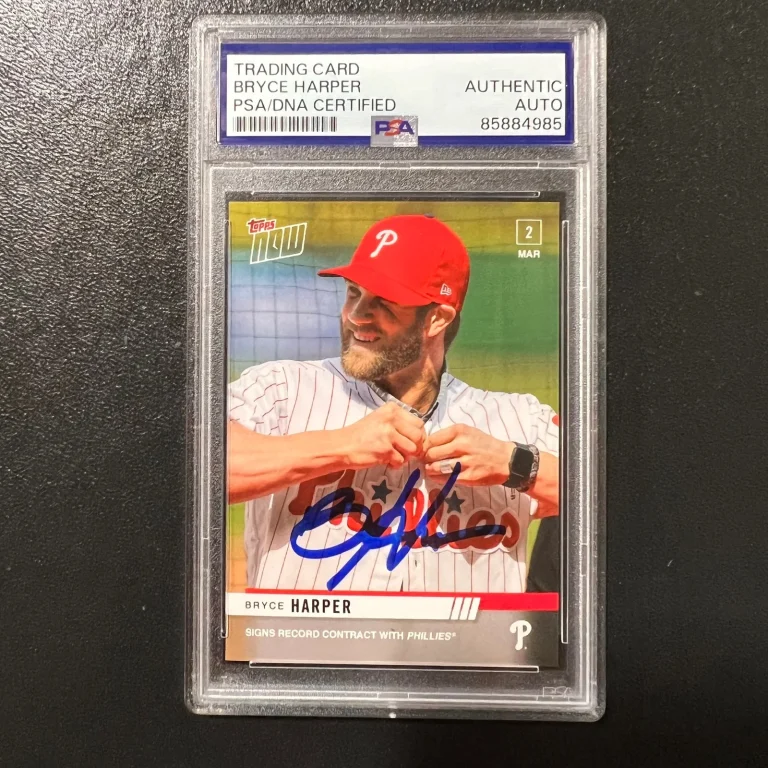 2019 Topps Now #ST-3 Bryce Harper Signed Card PSA Auto Slabbed Phillies