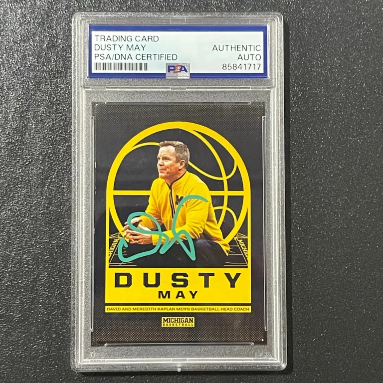 2025 Valiant Management Dusty May Signed Card Auto PSA Slabbed Wolverines