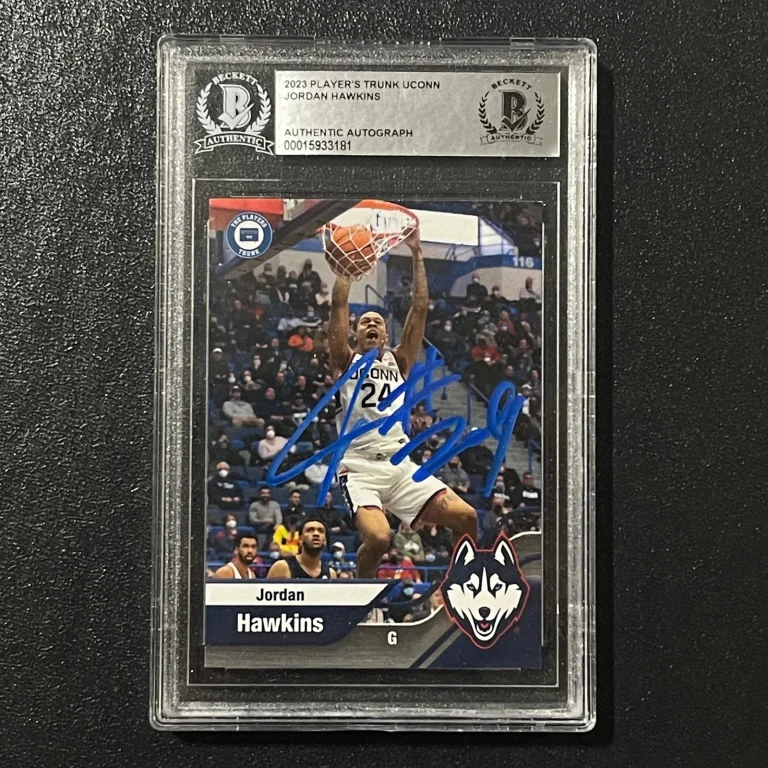 2023 Player's Trunk # So. Jordan Hawkins Signed Card BAS Auto Slabbed UConn
