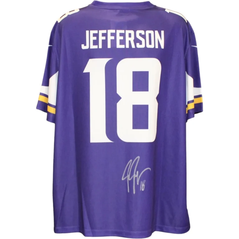 Justin Jefferson Autographed Minnesota Vikings Nike 2XL Jersey Beckett WIT 58220