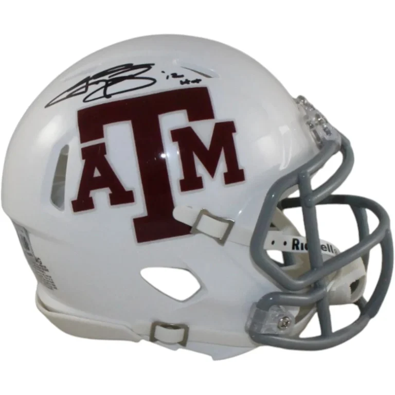 Johnny Manziel Autographed/Signed Texas A&M Mini Helmet Beckett Witness 58244