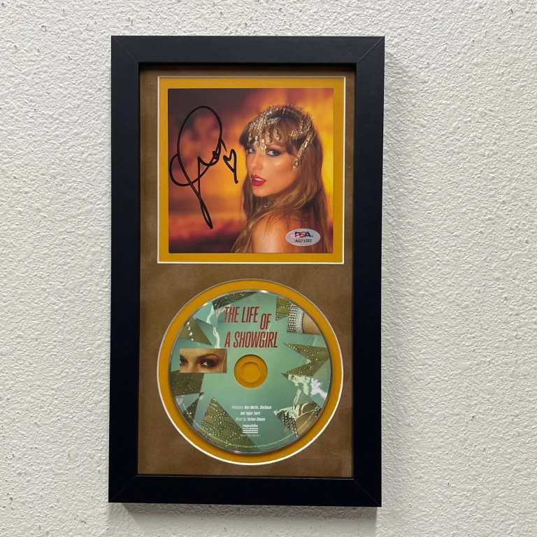 Taylor Swift signed The Life of a Showgirl Framed Display CD Album PSA Auto