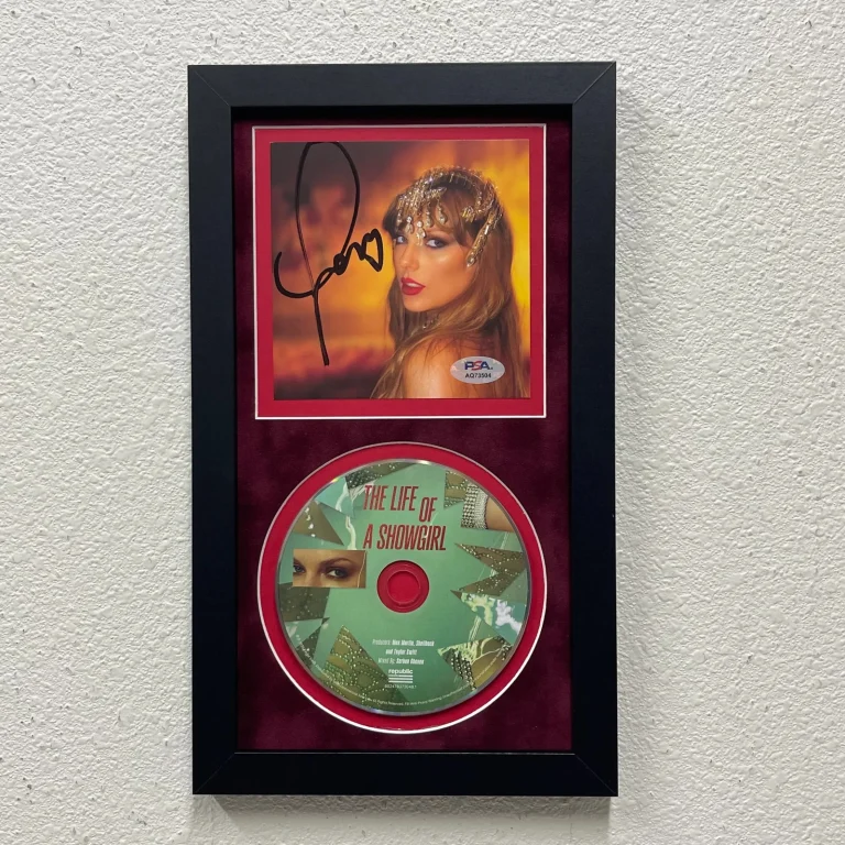 Taylor Swift signed The Life of a Showgirl Framed Display CD Album PSA Auto