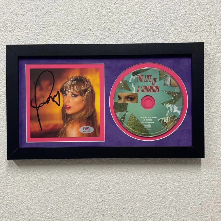 Taylor Swift signed The Life of a Showgirl Framed Display CD Album PSA Auto