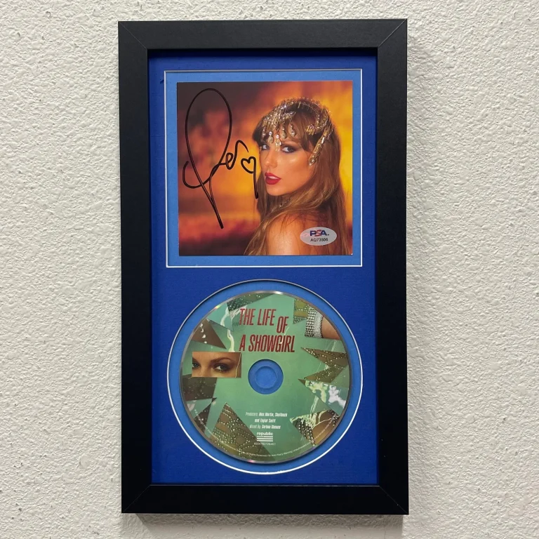 Taylor Swift signed The Life of a Showgirl Framed Display CD Album PSA Auto