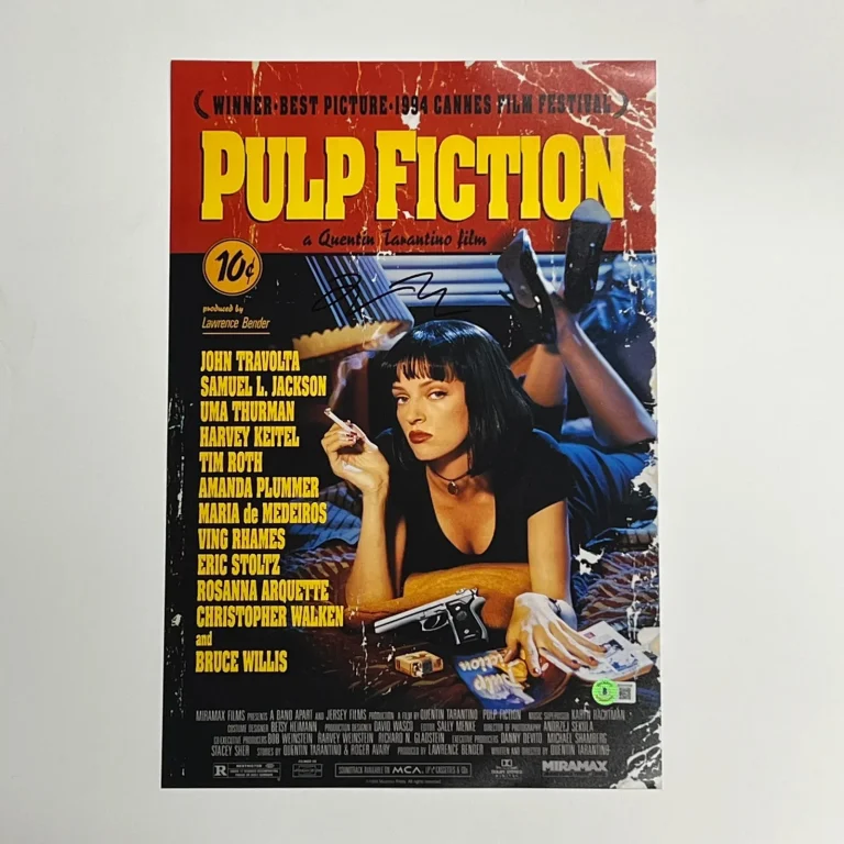 Quentin Tarantino Signed Pulp Fiction 12x18 Photo BAS Autographed