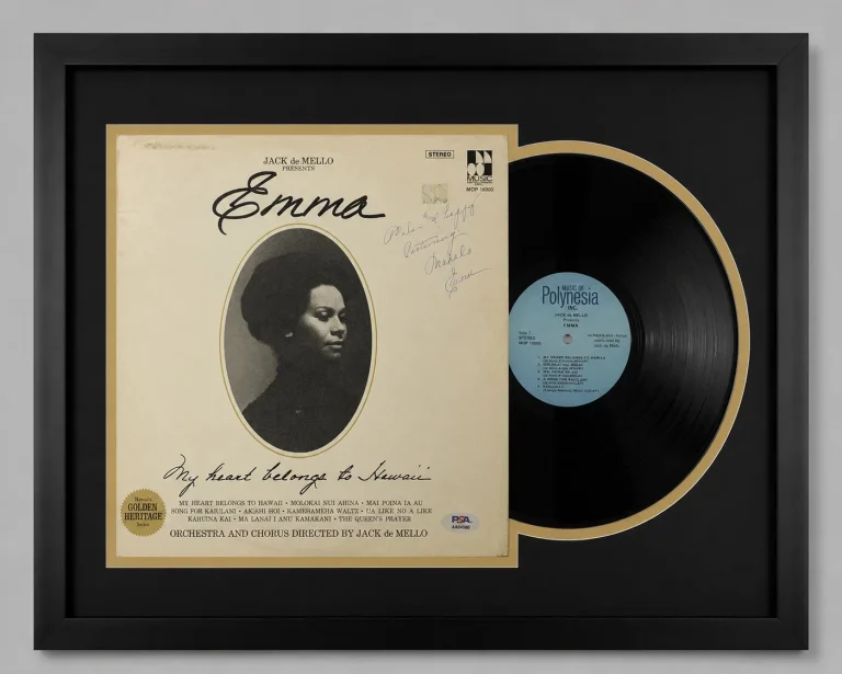 Emma Veary Signed My Heart Belongs to Hawaii Custom Framed Vinyl Album PSA