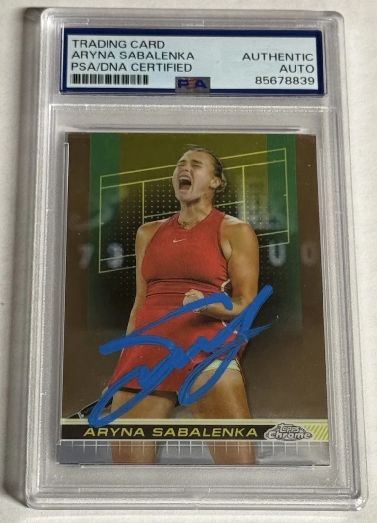 Aryna Sabalenka Signed Auto 2024 Topps Chrome Tennis RC Card PSA DNA